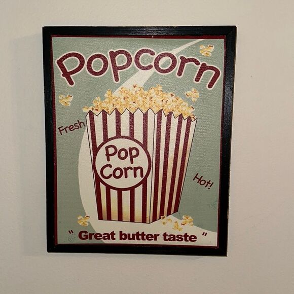 Vintage Popcorn “ Great butter taste” Fresh Hot Canvas Art - Picture 1 of 10